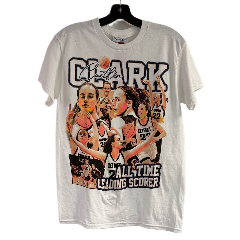 NWT Caitlin Clark Iowa All Time Leading Score Tee Size S